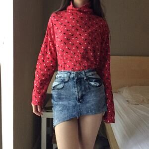 Encrypted Reworked Raw Hem Denim Skirt.-CA2